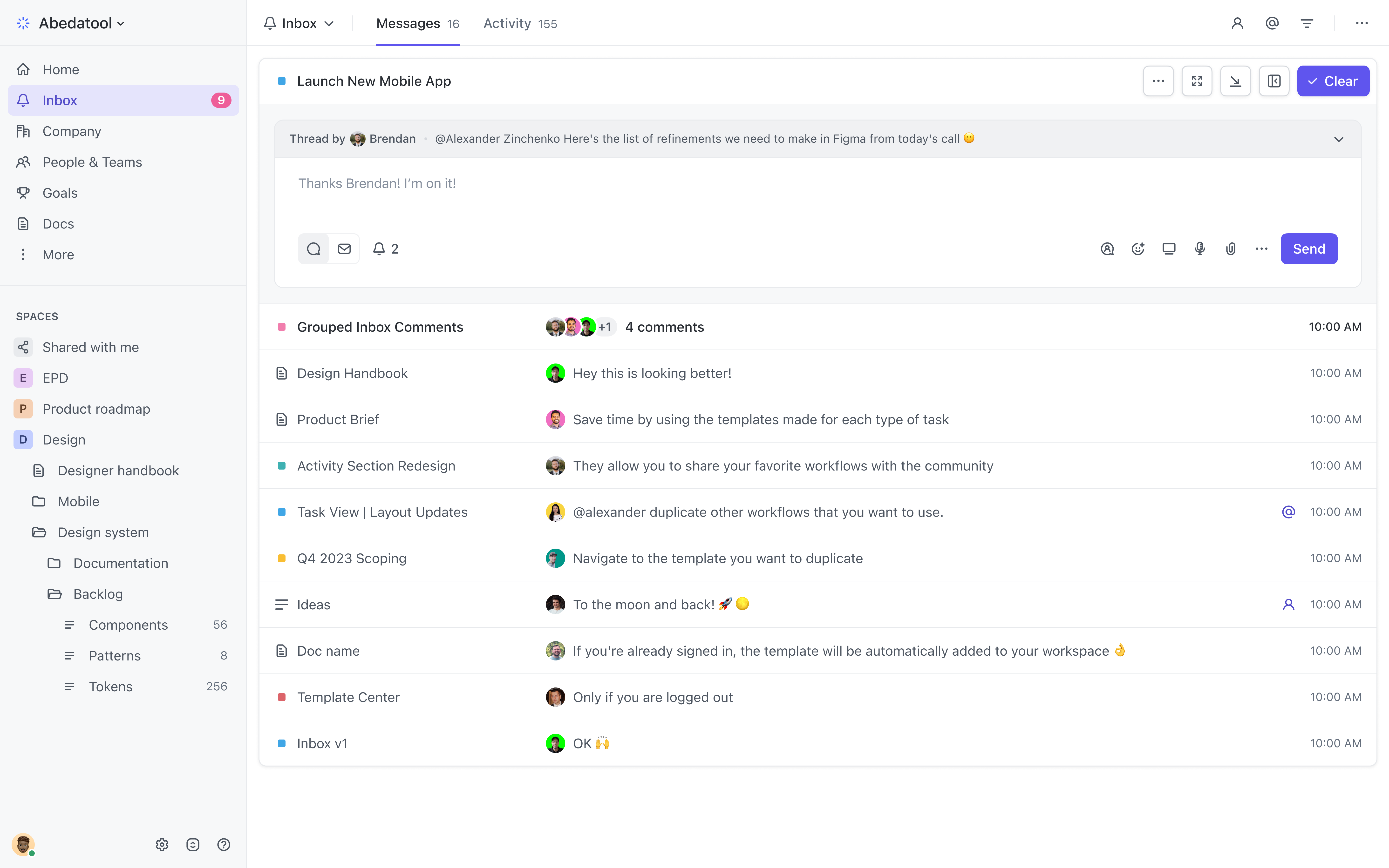 ClickUp Inbox highlighting the most important notifications