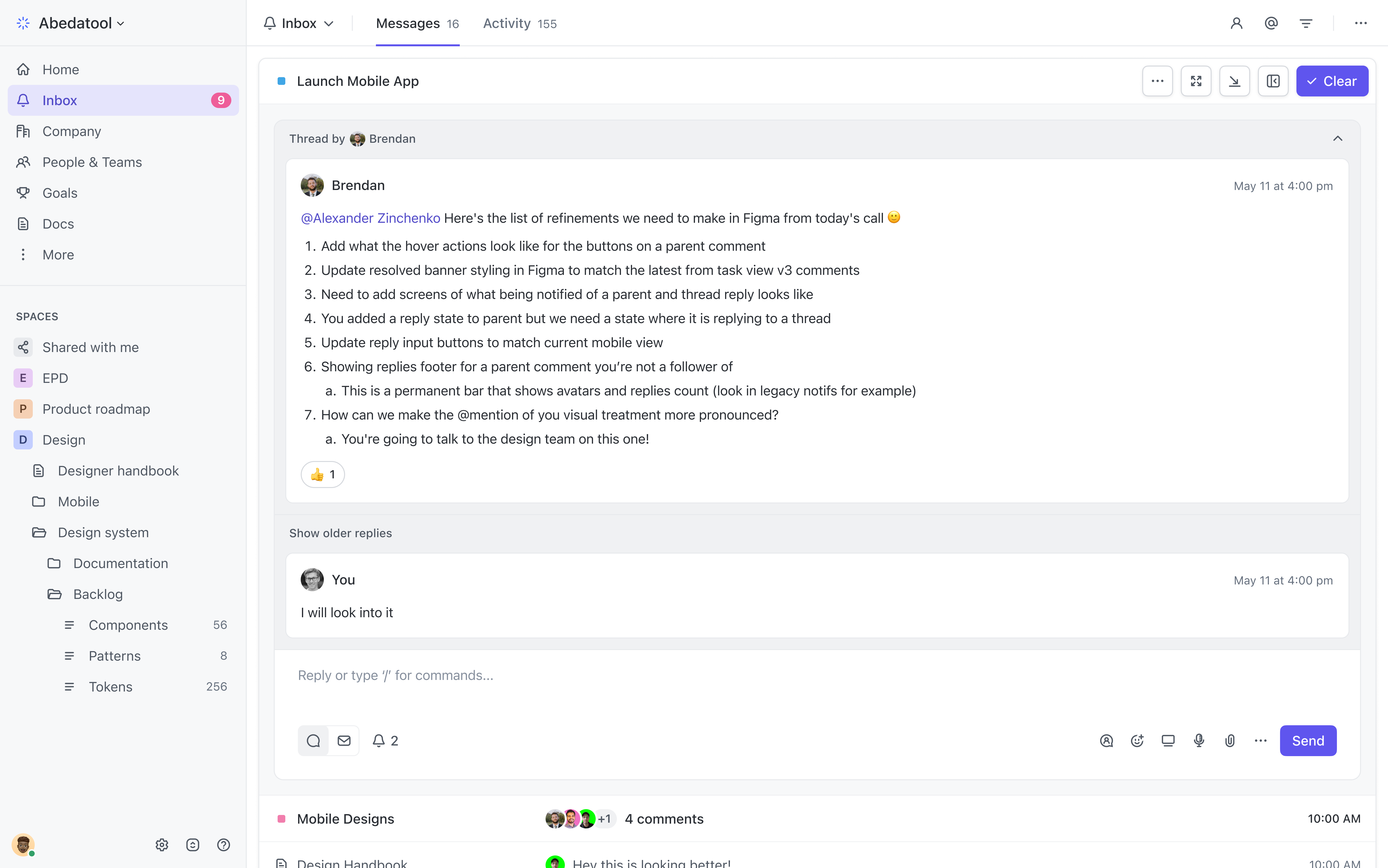 ClickUp Inbox as a centralized hub for communication across ClickUp
